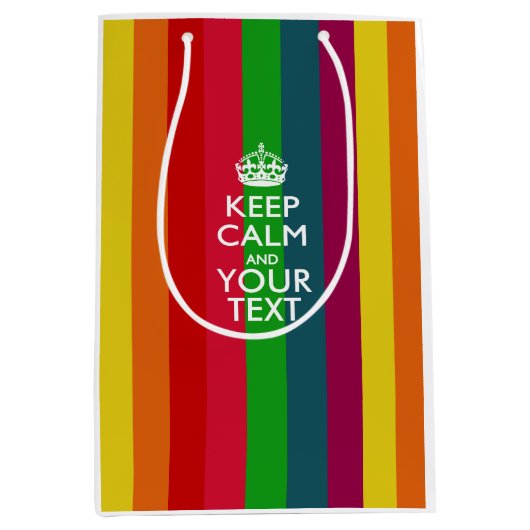 Sac Cadeau Moyen Personnalized KEEP CALM AND Your Creative Text (Devant)