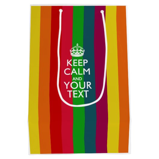 Sac Cadeau Moyen Personnalized KEEP CALM AND Your Creative Text (Dos)