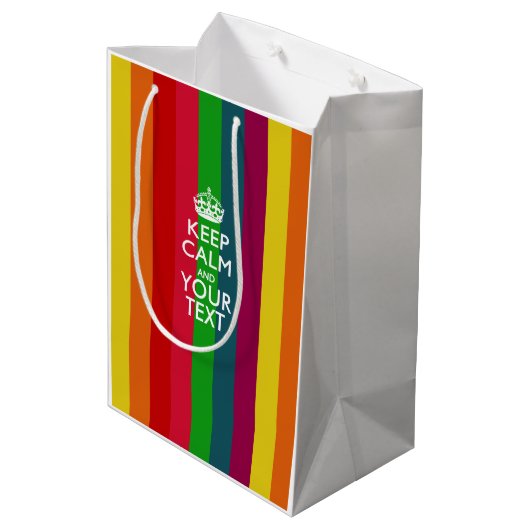 Sac Cadeau Moyen Personnalized KEEP CALM AND Your Creative Text (Dos Angle)