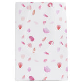 Sac Cadeau Moyen Pétales Roses rose Aquarelle (Devant)