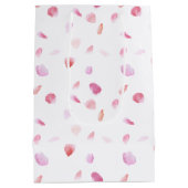 Sac Cadeau Moyen Pétales Roses rose Aquarelle (Dos)