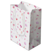 Sac Cadeau Moyen Pétales Roses rose Aquarelle (Dos Angle)