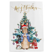 Sac Cadeau Moyen Peter le lapin célèbre Noël (Dos)