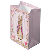 Sac Cadeau Moyen Peter le lapin rose (Devant Angle)