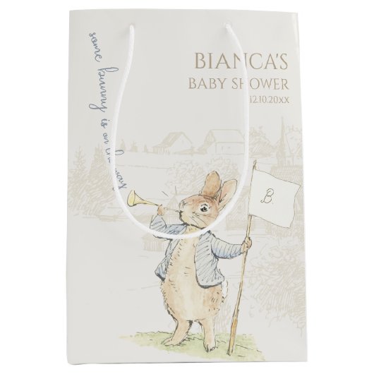 Sac Cadeau Moyen Peter le lapin Un Baby shower lapin (Devant)