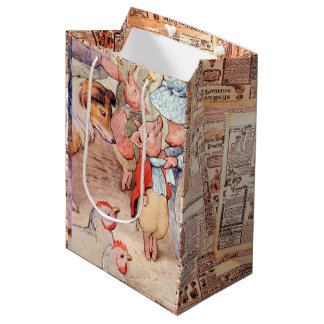 Sac Cadeau Moyen Peter Rabbit (porcelets) Papier de tissus