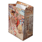 Sac Cadeau Moyen Peter Rabbit (porcelets) Papier de tissus (Dos Angle)