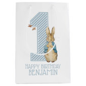 Sac Cadeau Moyen Peter Rabbit | Premier anniversaire du bébé (Devant)