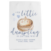 Sac Cadeau Moyen Petit Baby shower de garçon bleu Dumpling (Devant)