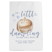 Sac Cadeau Moyen Petit Baby shower de garçon bleu Dumpling (Dos)