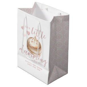 Sac Cadeau Moyen Petit Baby shower minuscule rose fille