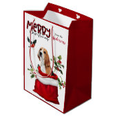 Sac Cadeau Moyen Petit chien Beagle Noël Oiseau (Dos Angle)