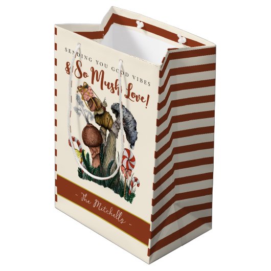 Sac Cadeau Moyen Petit Escargot Festif Joyeux Champignons magiques  (Dos Angle)