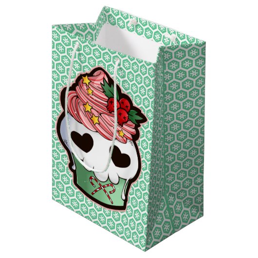 Sac Cadeau Moyen Petit gâteau de crâne de vacances (Devant Angle)