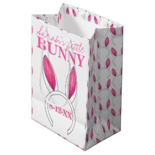 Sac Cadeau Moyen Petit Lapin Rose Rabbit Oreilles Nouveau Bébé Douc