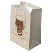 Sac Cadeau Moyen Petit Ours doux (Dos Angle)