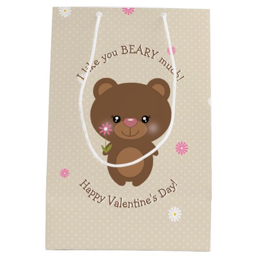 Sac Cadeau Moyen Petit Ours doux (Dos)
