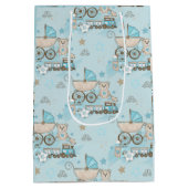 Sac Cadeau Moyen Petit ours en peluche bébé garçon douche bleu (Dos)