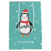 Sac Cadeau Moyen Petit pingouin mignon "Joyeux Noël " de Noël (Dos)