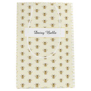 Sac Cadeau Moyen Petite Abeille en Route Fête Prénatale Bébé Jaune