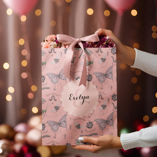 Sac Cadeau Moyen Petite fille Blush rose doux petit critère Monogra