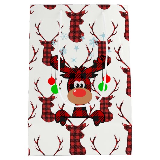 Sac Cadeau Moyen Petite Moose Rouge (Dos)