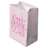 Sac Cadeau Moyen Petite Soeur Typographie Texte moderne (Dos Angle)