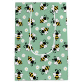 Sac Cadeau Moyen Petites abeilles mignonnes et fleurs marguerites m (Dos)