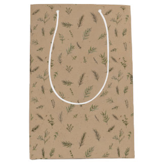 Sac Cadeau Moyen Petits brins de romarin en sachet cadeau Kraft éco