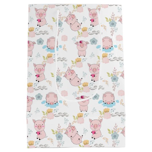 Sac Cadeau Moyen Petits cochons mignons (Dos)