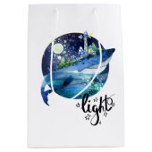 Sac Cadeau Moyen Phare À L'Arrière D'Une Baleine (Devant)