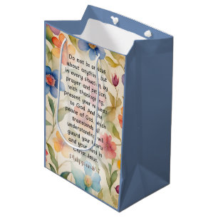 Sac Cadeau Moyen Philippiens 4:6-7 Verset de la Bible chrétienne Aq