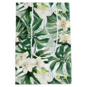 Sac Cadeau Moyen Philodendron Tropical Feuille Mariage Bienvenue (Dos)