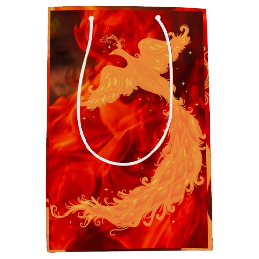 Sac Cadeau Moyen Phoenix et feu (Devant)