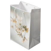 Sac Cadeau Moyen Photo de la nature en fleurs blanches (Devant Angle)