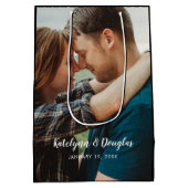 Sac Cadeau Moyen Photo de mariage personnalisée (Dos)