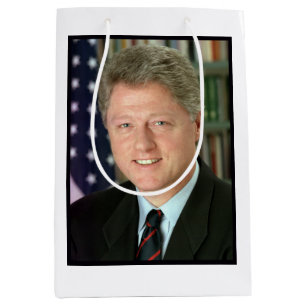 Sac Cadeau Moyen Photo du président Bill Clinton à la Maison Blanch