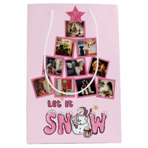 Sac Cadeau Moyen Photo personnalisée Let it Snow Holiday