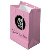 Sac Cadeau Moyen Photo Upload Sticker | Waterproof Square Label  (Devant Angle)