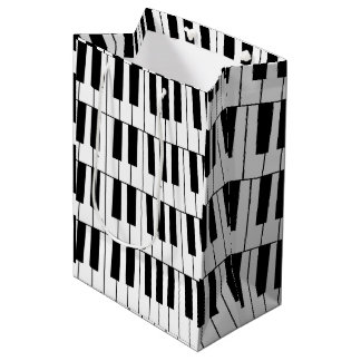 Sac Cadeau Moyen Piano Keys noir et blanc Pianiste musicien
