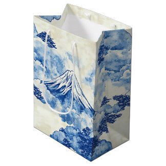 Sac Cadeau Moyen Pic Paysager de Nuage de Crête de Neige Bleue Calm