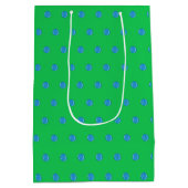 Sac Cadeau Moyen Pickleball bleu Preppy initial vert (Dos)