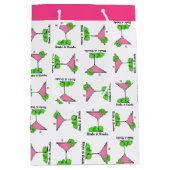 Sac Cadeau Moyen Pickleball Dinks & Drinks Pink Cosmo Cocktail (Devant)