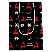 Sac Cadeau Moyen  Pickleball Joyeux Noël 🎄 Enveloppement noir  (Dos)