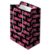 Sac Cadeau Moyen Pickleball Love Pink Party Occasion spéciale (Dos Angle)
