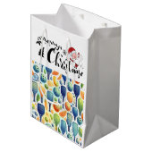 Sac Cadeau Moyen Pickleball Noël thème avec le Père Noël (Devant Angle)