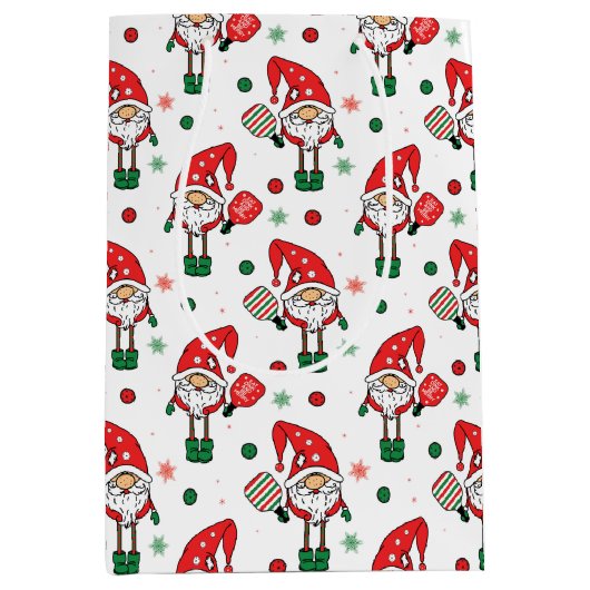 Sac Cadeau Moyen Pickleball Père Noël (Devant)