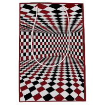 Pièce à carreaux rouges blancs et noirs à haut con