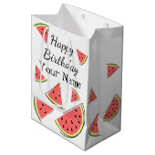 Sac Cadeau Moyen Pièces de pastèque Nom de l'anniversaire (Devant Angle)