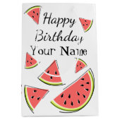 Sac Cadeau Moyen Pièces de pastèque Nom de l'anniversaire (Devant)